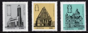Lithuania   #437-439  1993  MNH  Churches