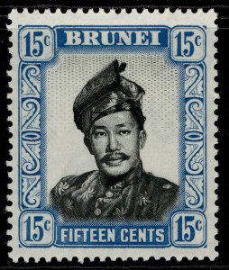 BRUNEI QEII SG108, 15c black & pale blue, M MINT.