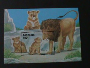 TANZANIA- LOVELY BEAUTIFUL-LIONS-FAMILY-S/S-MNH-VERY FINE-LAST ONE