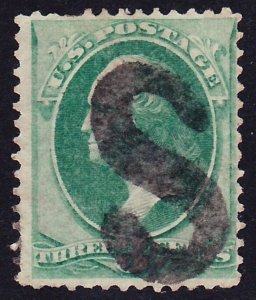 Scott 147, Used, 3c Banknote, SOTN Bold S Fancy Cancel from Chicago Small Flts