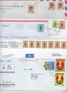 UAE ABU DHABI DUBAI 1990s COLLECTION OF 11 COMMERCIAL AIR MAIL COVERS TO US VARI