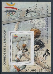 [116351] El Salvador 1989 Olympic Games Barcelona Basketball Souv. Sheet MNH