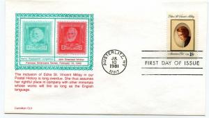 1926 Edna St Vincent Millay Carrollton FDC