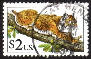 1990, US $2, Bobcat, Used, Sc 2482