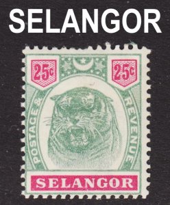 Malaya Selangor Scott 33  F+  mint OG H.