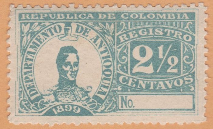 COLOMBIA - ANTIOQUIA 1899 SCOTT # F3. UNUSED. # 5