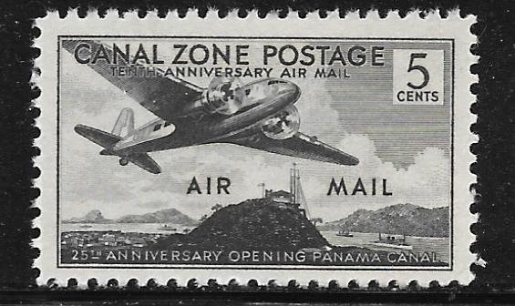 Canal Zone C15: 5c Plane over Sosa Hill, single, MNH, F-VF