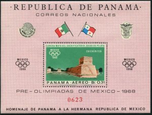 Panama 477-477E,477F,MNH.Michel 974-979,Bl.68. Olympics Mexico-1968.Indian ruins 