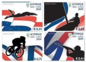 Cyprus 2024 Olympic games Paris Olympics set of 4 stamps MNH