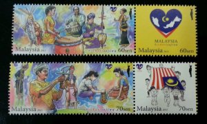 *FREE SHIP Malaysia Day 2015 Unity Traditional Dance Musical Flag (stamp) MNH