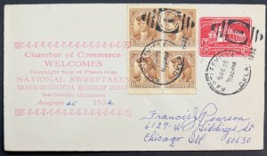 USA, 1932, SC# 706, Block of 4 and SC# U525a, Cover, Used, F