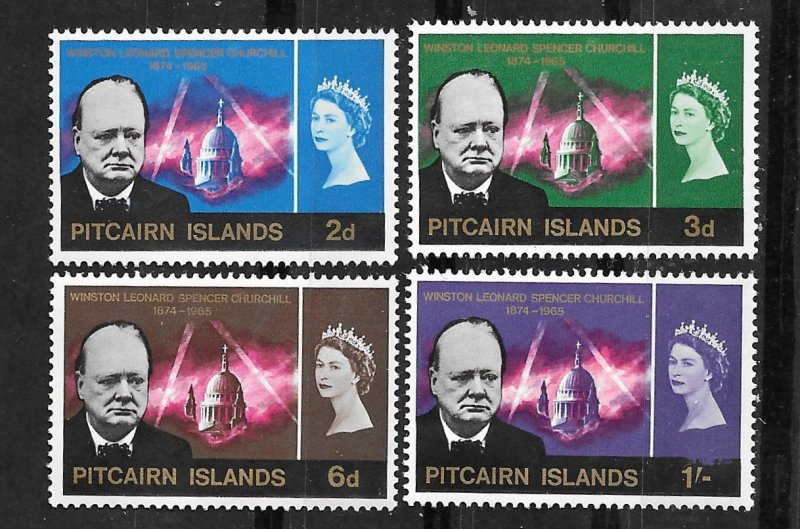 Pitcairn Island # 56-59 Winston Churchill   (4) Mint NH