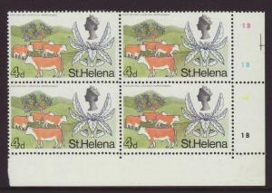 1968 St Helena 4d in Block of 4 U/M SG231