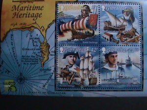 ​GIBRALTAR 1999- SC#801a MARITIME HERITAGE MNH S/S- SCOTT CATALOG VALUE $10