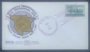 Scott 981  FDC  Minnesota Terr. Centennial  Twin City Philatelic Society Cachet