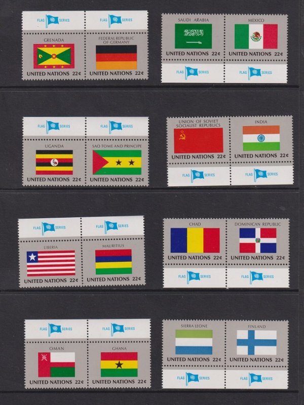 United Nations New York   #450-465  MNH   1985  flags in pairs