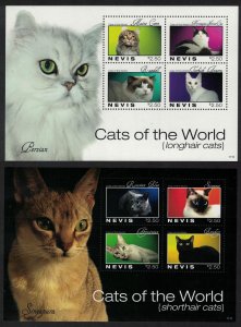 Nevis Cats 2 MSs 2011 MNH SG#MS2244-MS2245