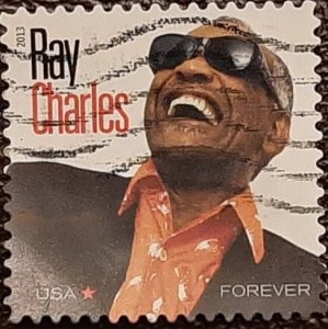 US Scott # 4807; used (46c) Ray Charles from 2013; VF centering; off paper