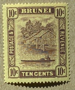 Brunei 1937 10c violet, MNH. Scott 54,  CV $40.00.   SG 73