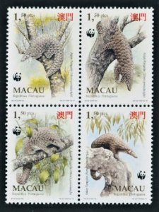 Macau 1995 World wildlife Fund (4v Cpt) MNH CV$11