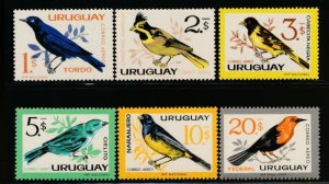 URUGUAY C258-C263 MINT LH BIRD TYPE 1963