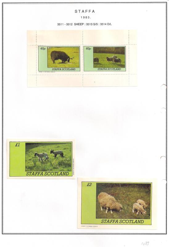 SCOTLAND - STAFFA - 1983 - Sheep - Perf 2v, Souv, D/L Sheets - MLH