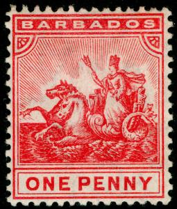 BARBADOS SG137, 1d carmine, M MINT. Cat £27.