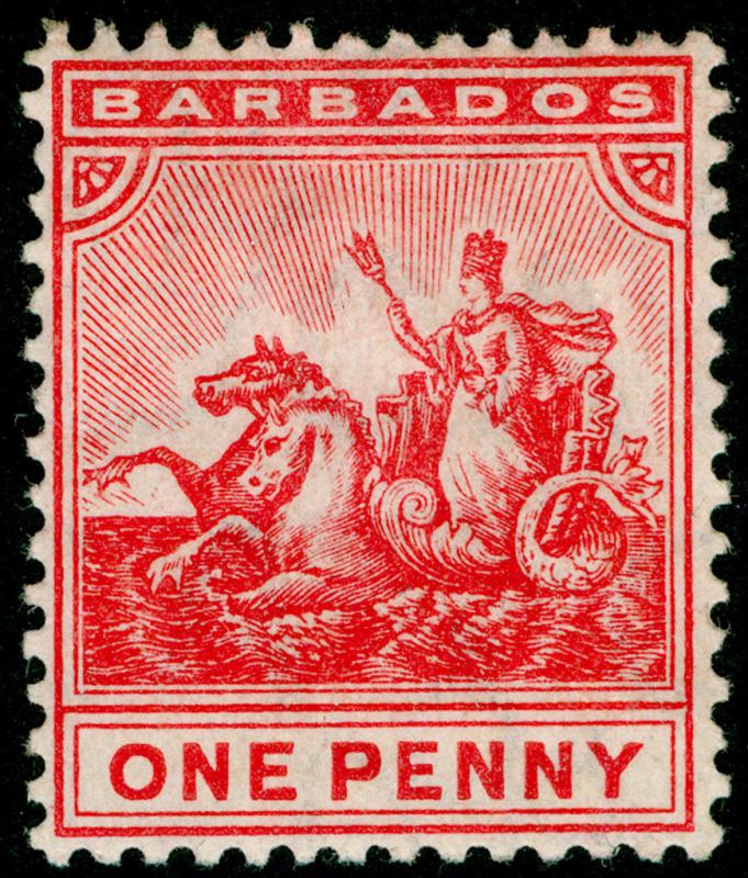 BARBADOS SG137, 1d carmine, M MINT. Cat £27.