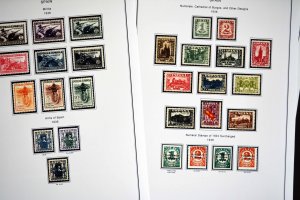 COLOR PRINTED SPAIN 1850-1940 STAMP ALBUM PAGES (42 illustrated pages)