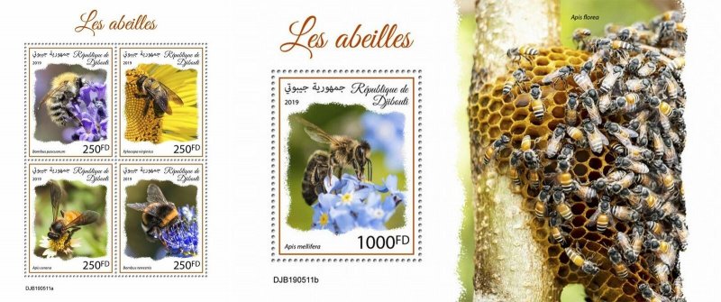 Z08 DJB190511ab DJIBOUTI 2019 Bees MNH ** Postfrisch