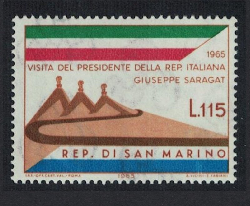 San Marino Visit of President Saragat of Italy 1965 MNH SG#787