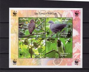 Sao Tome and Principe 2005 WWF/Birds S/S Perforated Not Inscription Groth# U