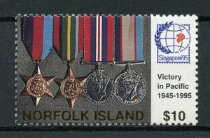 Norfolk Island 1995 MNH WWII WW2 VJ Victory Pacific Day 1v Set War Medals Stamps