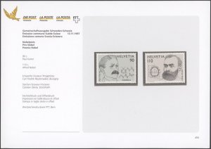 Switzerland Scott 2254-2255 Michel 1623-1624 Paul Karrer, Alfred Nobel  Set