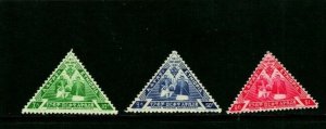 ES-14020  Ethiopia #375-77 1961 Royal Wedding triangulars set 3