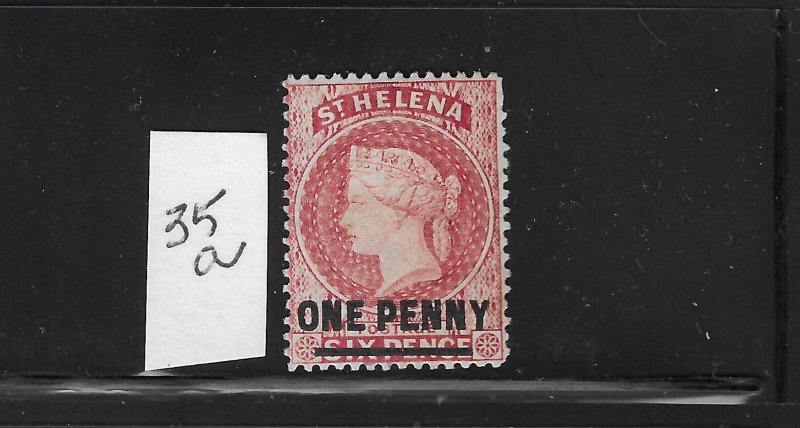 ST HELENA SCOTT #35A 1884-94 1P ON 6P (PALE RED)  WMK 2 - MINT  LIGHT HINGED