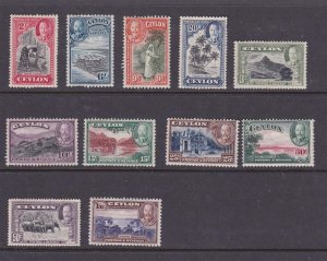 Ceylon 1935 Sc KGV 264-274 set MH