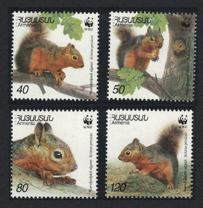 Armenia WWF Squirrel 4v SG#484-487 MI#435-438 SC#632 a-d