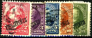 PHILIPPINES #214-218 USED