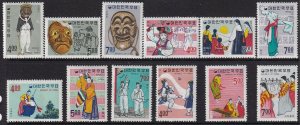 Sc# 552 / 563 Korea 1967 Asian Culture complete set MNH CV $41.45 Set #2