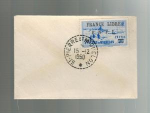 1950 St Pierre Miquelon Mini cover # 255