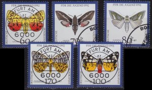 GERMANY BUND [1992] MiNr 1602-06 ( O/used ) [01] Schmetterlinge Ersttag