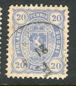 FINLAND; 1875-81 classic Helsingfors print issue used Shade of 20p.