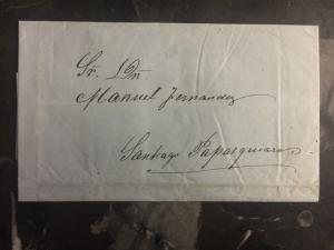 1868 Durango Mexico Stampless Letter sheet Cover To Santiago Paparguaro