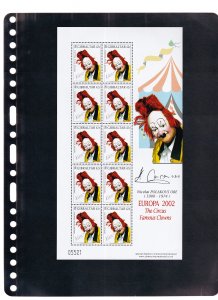 Gibraltar  #901-904   MNH  2002 Europa  famous clowns  in sheets of ten stamps