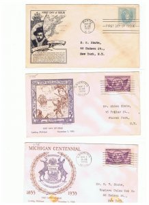 Lo t of 20 FDC's from the 1930's with Cachets but have glue spots on the reverse