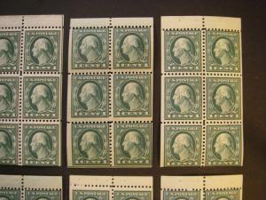 Scott 498e, 1c Washington, pane of 6 with tab, MNH Booklet Beauty