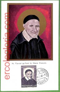 37247 - VATICAN - MAXIMUM CARD - 6.12.60 - Vincent de Paul-