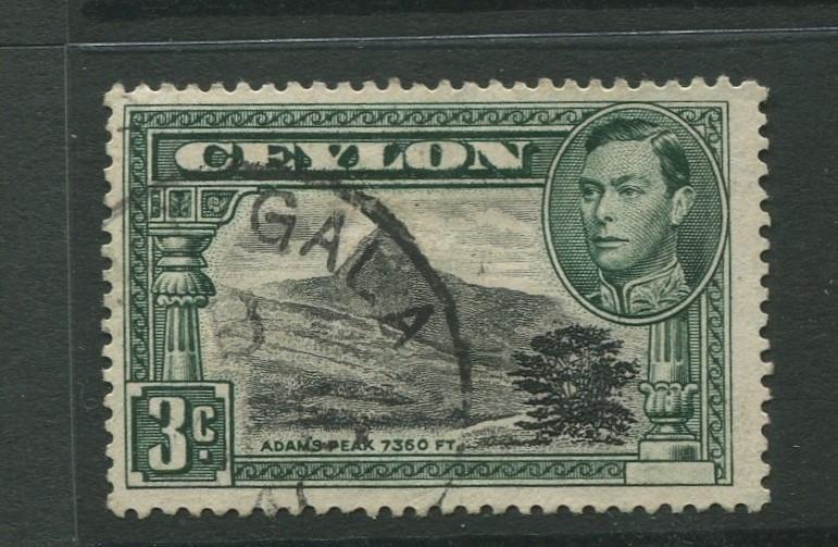 STAMP STATION PERTH: Ceylon #279a  Used  1938  Single 3c Stamp