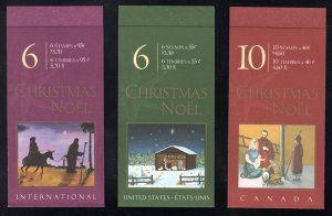 BK233, BK234, BK235,  2000 Christmas, Nativity, Set of 3 booklets, Canada